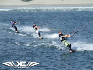  practicing kitesurfing 